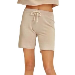 Naked Cashmere XS New Hailey Bermuda Pull On Lounge Shorts Organic Cotton Tan